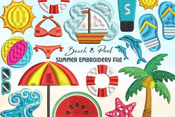 Beach Pool Summer Embroidery Design Review