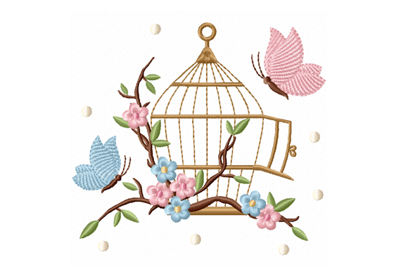 Birdcage with Butterflies Embroidery: A Seasonal Design Review