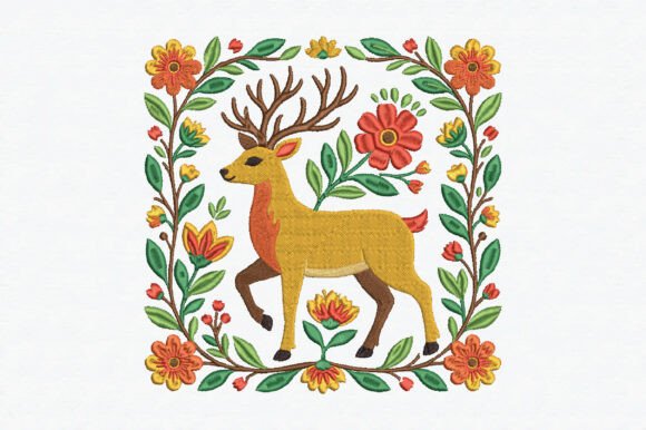 Boho Floral Deer Embroidery Design Review