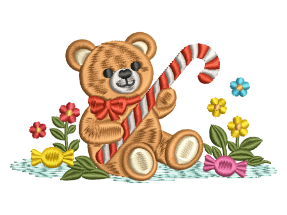 Christmas Bear Embroidery: Festive Charm for Craft Fair Favorites