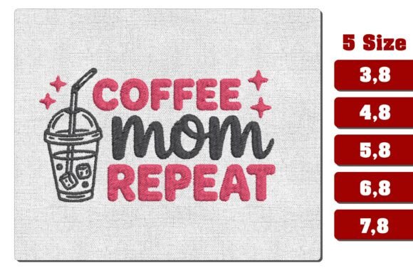 Coffee Mom Repeat Funny Embroidery: A Crafted Touch for Personalized Gifts