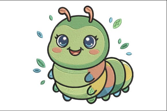 Cute Caterpillar Embroidery Design Art Review