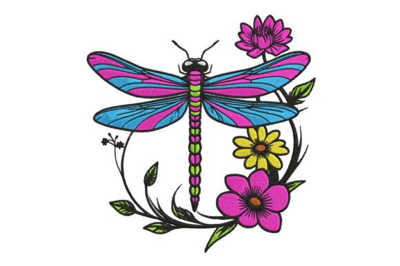 Dragonfly Embroidery with Flowers Review
