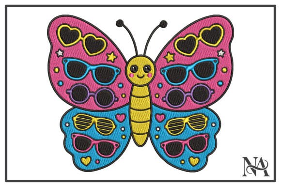 Kawaii Butterfly Sunglasses Embroidery