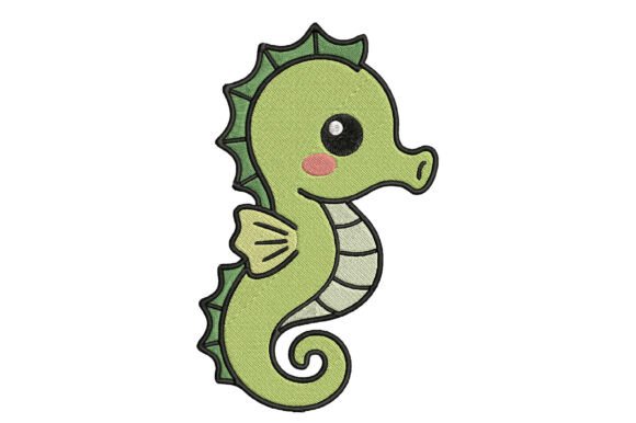 Kawaii Seahorse Embroidery