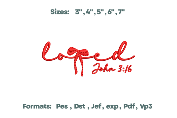 Loved John 3 16 Scripture Art Embroidery
