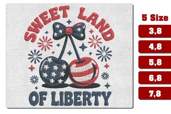 Sweet Land of Liberty Cherry Embroidery